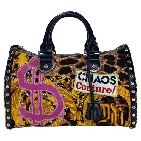 chaos couture versace|Vintage Versace Chaos Couture Half Moon Bag.